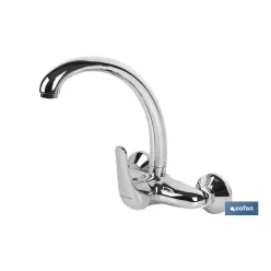 GRIFO DE COCINA/ LAVADERO MONOMANDO PARA PARED CON CAÑO ALTO