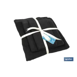 JUEGO DE 3  TOALLAS NEGRO 580 G/M2 GAMA BRILLANTE 30X50  50X100  70X140 CM