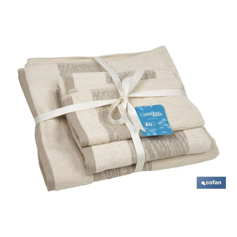 JUEGO DE 3 TOALLAS NATURE 600 G/M2  GAMA ALMA 30X50  50X100  70X140 CM