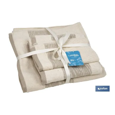 JUEGO DE 3 TOALLAS NATURE 600 G/M2  GAMA ALMA 30X50  50X100  70X140 CM