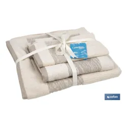 JUEGO DE 3 TOALLAS NATURE 600 G/M2  GAMA ALMA 30X50  50X100  70X140 CM