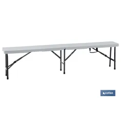 BANCO PLEGABLE RECTANGULAR BLANCO 180x25x43cm