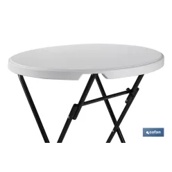 MESA ALTA PLEGABLE BLANCA 80x80x110cm