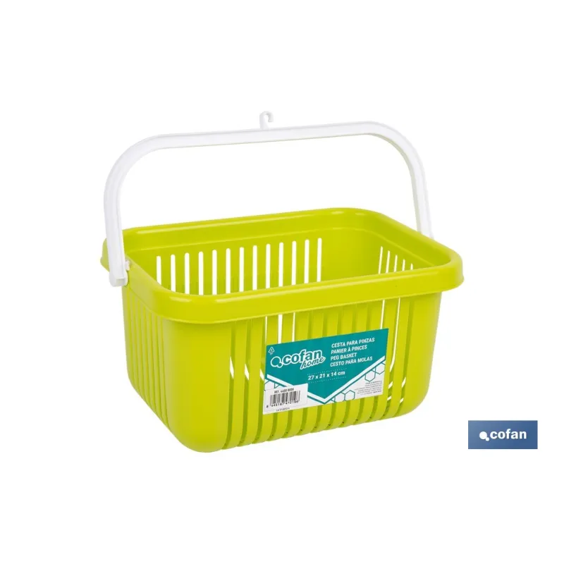 CESTA PARA PINZAS VERDE LIMA 27 X 21 X 14 CM