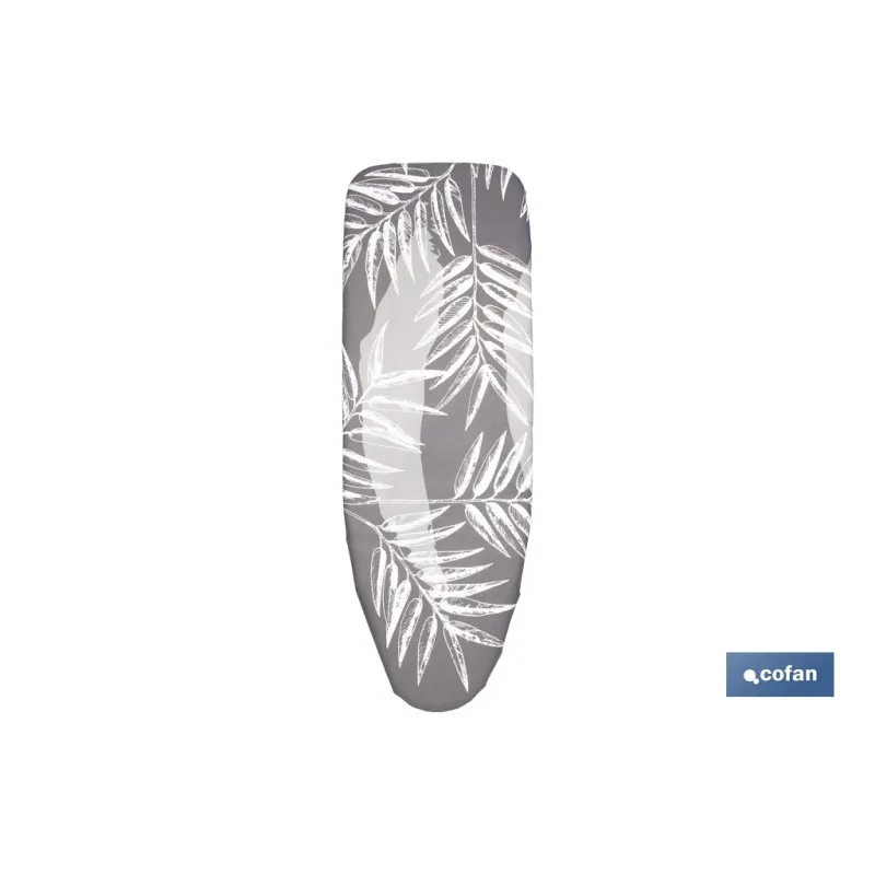 FUNDA ACOLCHADA PARA TABLA DE PLANCHAR 135 X 53 CM RAMAS GRIS BITONAL