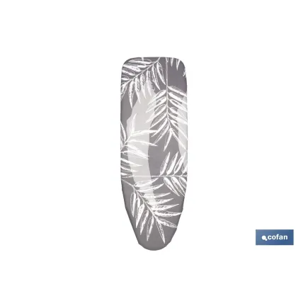 FUNDA ACOLCHADA PARA TABLA DE PLANCHAR 135 X 53 CM RAMAS GRIS BITONAL