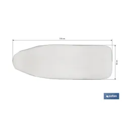 FUNDA ACOLCHADA PARA TABLA DE PLANCHAR 135 X 53 CM  GRIS METALIZADO