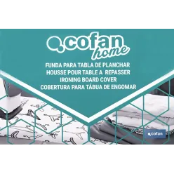 FUNDA ACOLCHADA PARA TABLA DE PLANCHAR 140 X 60 CM GRIS METALIZADO