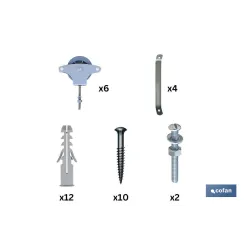 TENDEDERO FIJO DE PARED DE DOS PIEZAS INOXIDABLE 304 3 POLEAS 36.5 x 9.5 CM