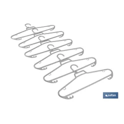 PACK DE 6 PERCHAS GRIS CLARO 38 X 18 CM