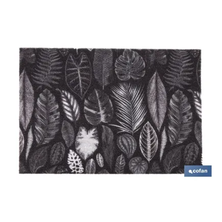 FELPUDO CON ESTAMPADO DIGITAL HOJAS 50 x 70 CM