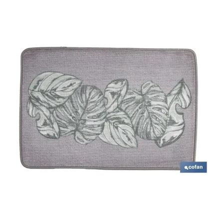 FELPUDO CON ESTAMPADO DIGITAL HOJAS GRANDES 50 x 70 CM