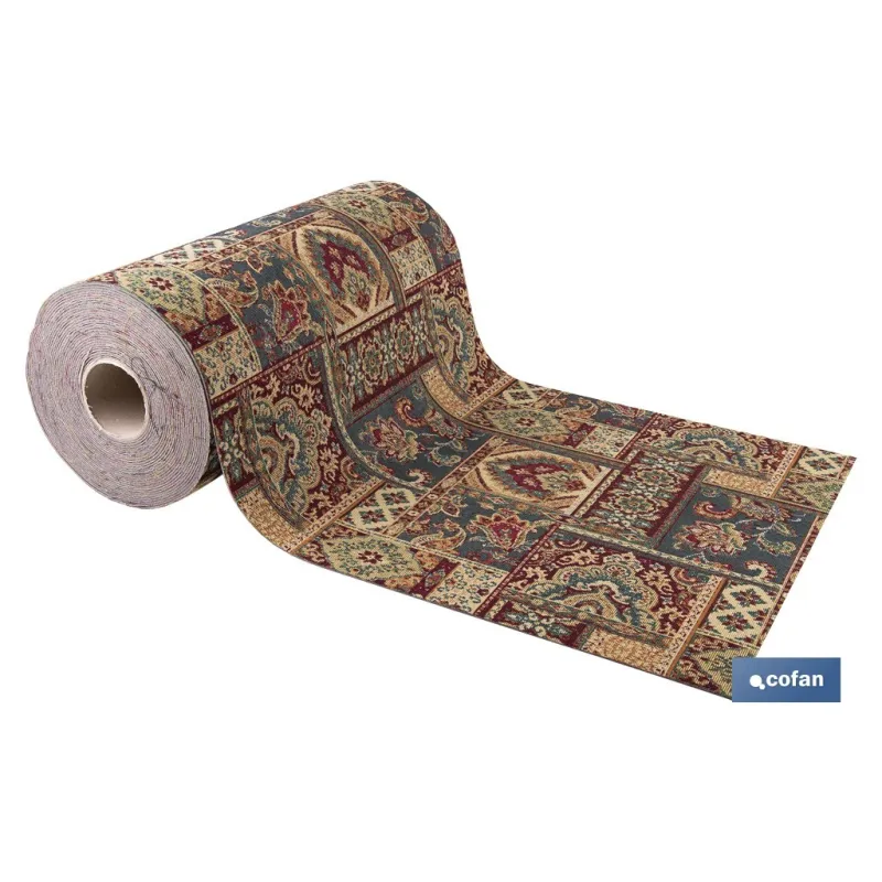 ROLLO DE ALFOMBRA DISEÑO EGIPCIO 50% ALGODÓN  50% POLIÉSTER 50 CM X 15 M