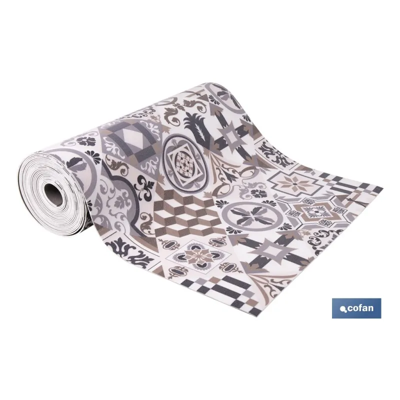 ROLLO DE ALFOMBRA VINILICA DISEÑO ARABESCO 84% VINILO 16% POLIESTER 52 X 20 M