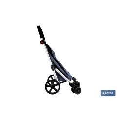 CARRO DE LA COMPRA GRIS ABATIBLE DE ALUMINIO CON 6 RUEDAS GIRATORIAS 53 L