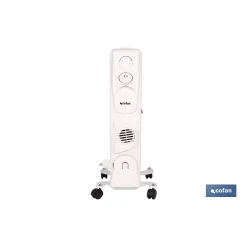 RADIADOR DE ACEITE CON TERMOSTATO REGULABLE Y VENTILADOR 7 ELEMENTOS 1500 W