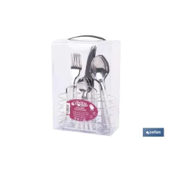 SET DE CUBIERTOS 24 PIEZAS ACERO INOXIDABLE COLOR BLANCO