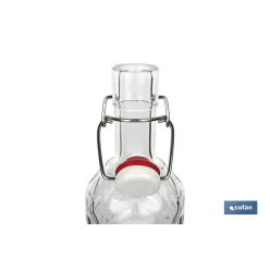 BOTELLA DE VIDRIO TRANSPARENTE CON CIERRE DE ESTRIBO 1 L