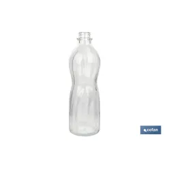 BOTELLA DE VIDRIO TRANSPARENTE CON TAPÓN ACERO INOXIDABLE 1 L