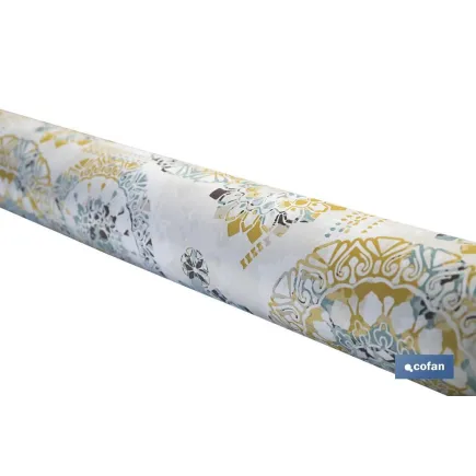 ROLLO DE MANTEL ANTIMANCHAS MOSAICO CÁLIDO 1,40 X 20 M