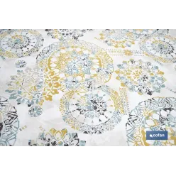 ROLLO DE MANTEL ANTIMANCHAS MOSAICO CÁLIDO 1,40 X 20 M