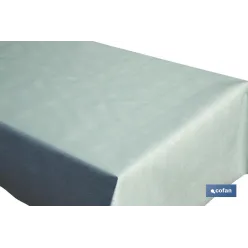 ROLLO DE MANTEL ANTIMANCHAS RESINADO TURQUESA 60 % ALGODÓN, 40 % POLIÉSTER 1,40 X 20 M