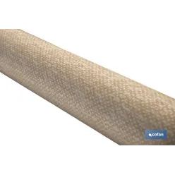 ROLLO DE MANTEL ANTIMANCHAS RESINADO TEXTURA BEIGE 60 % ALGODÓN, 40 % POLIÉSTER 1,40 X 20 M
