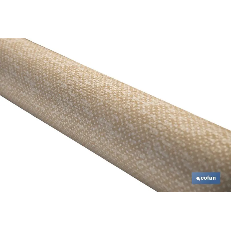 ROLLO DE MANTEL ANTIMANCHAS RESINADO TEXTURA BEIGE 60 % ALGODÓN, 40 % POLIÉSTER 1,40 X 20 M