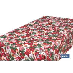 ROLLO DE MANTEL RESINADO ANTIMANCHAS ENCANTO NAVIDEÑO 75% ALGODÓN 25% POLIÉSTER 1,40 X 15 M