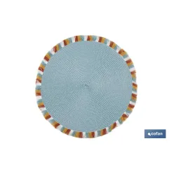 BAJOPLATO REDONDO DE COLOR AZUL MEDIDA 38 CM