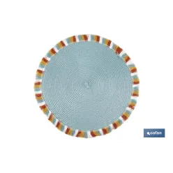 BAJOPLATO REDONDO DE COLOR AZUL MEDIDA 38 CM