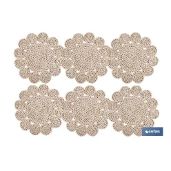 BAJOPLATO FORMA CIRCULOS  FIBRA NATURAL MEDIDA 35 CM