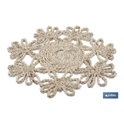 BAJOPLATO FORMA FLOR  FIBRA NATURAL MEDIDA 35 CM