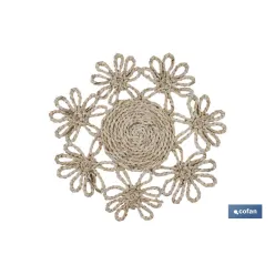 BAJOPLATO FORMA FLOR  FIBRA NATURAL MEDIDA 35 CM