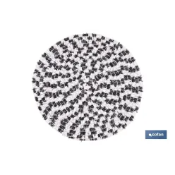 BAJOPLATO REDONDO DE COLOR NEGRO Y BEIGE MEDIDA 38 CM