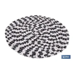 BAJOPLATO REDONDO DE COLOR NEGRO Y BEIGE MEDIDA 38 CM