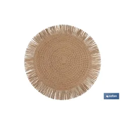 BAJOPLATO REDONDO FLECOS DE COLOR NATURAL MEDIDA 38 CM