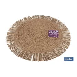 BAJOPLATO REDONDO FLECOS DE COLOR NATURAL MEDIDA 38 CM