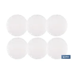 BAJOPLATO REDONDO FLECOS DE COLOR BLANCO MEDIDA 38 CM