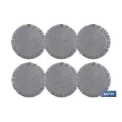 BAJOPLATO REDONDO FLECOS DE COLOR GRIS  MEDIDA 38 CM