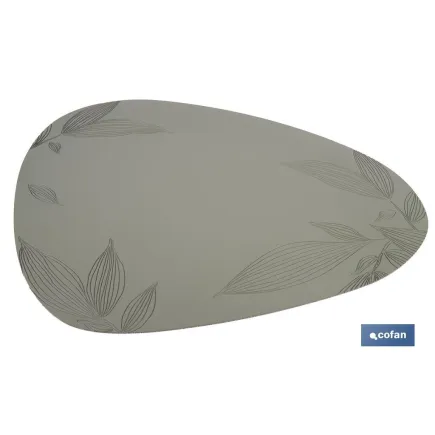 BAJOPLATO FORMA TRIANGULAR DE COLOR VERDE CLARO  ESTAMPADO  MEDIDA 45 X 36 CM