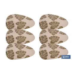 BAJOPLATO FORMA TRIANGULAR DE COLOR MARRON CLARO  ESTAMPADO  MEDIDA 45 X 36 CM