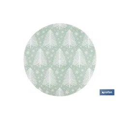 BAJOPLATO REDONDO DE COLOR VERDE / BLANCO MEDIDA 38 CM