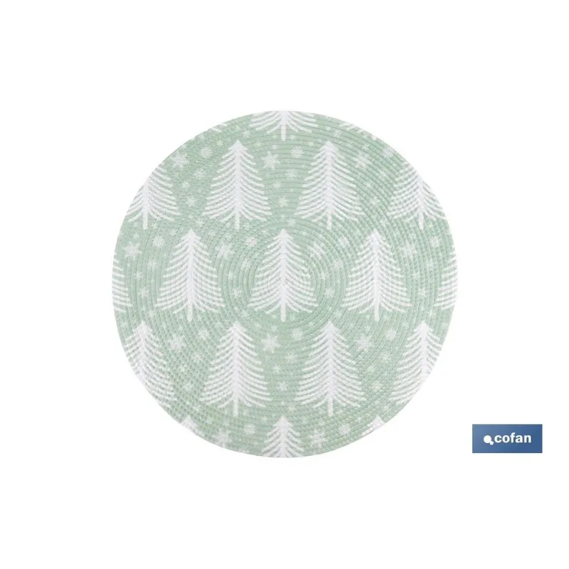 BAJOPLATO REDONDO DE COLOR VERDE / BLANCO MEDIDA 38 CM