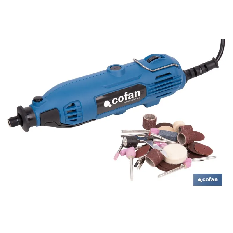 MULTIHERRAMIENTA ROTATIVA 135 W 8000-33000 RPM CON ACCESORIOS