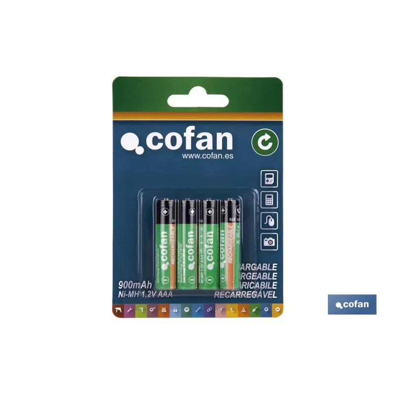 BLISTER 4 PILAS RECARGABLES AAA 900mAh VENTA UNITARIA