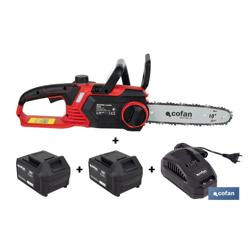 CONJUNTO MOTOSIERRA A BATERÍA 20 V + BATERÍA ADICIONAL 20 V 4.0 Ah