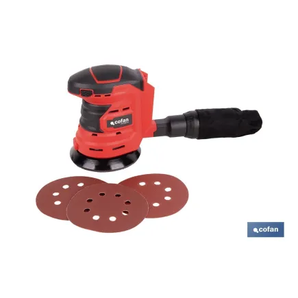 LIJADORA ORBITAL A BATERÍA Li-ion 20 V 125 MM 10000 RPM SIN CARGADOR NI BATERÍA