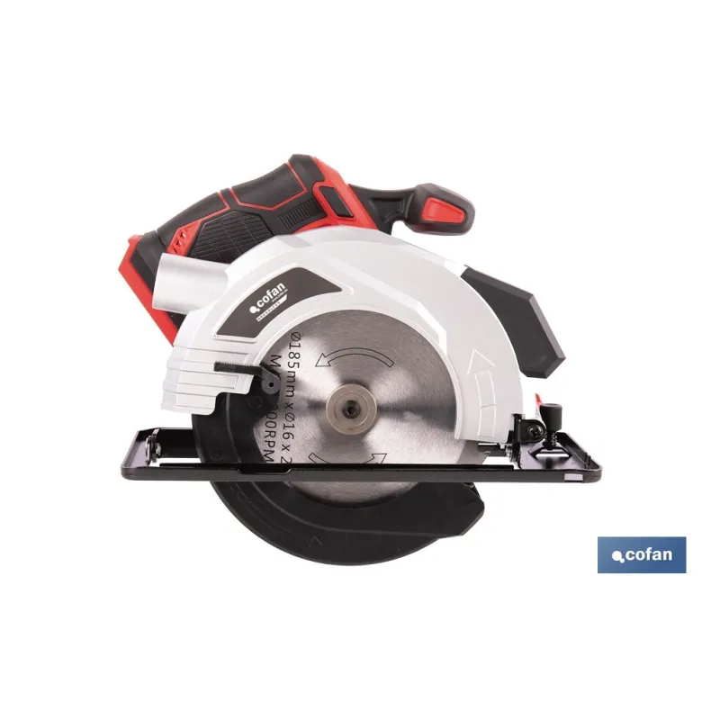SIERRA CIRCULAR A BATERÍA Li-ion 20 V Ø185 MM SIN CARGADOR NI BATERÍA
