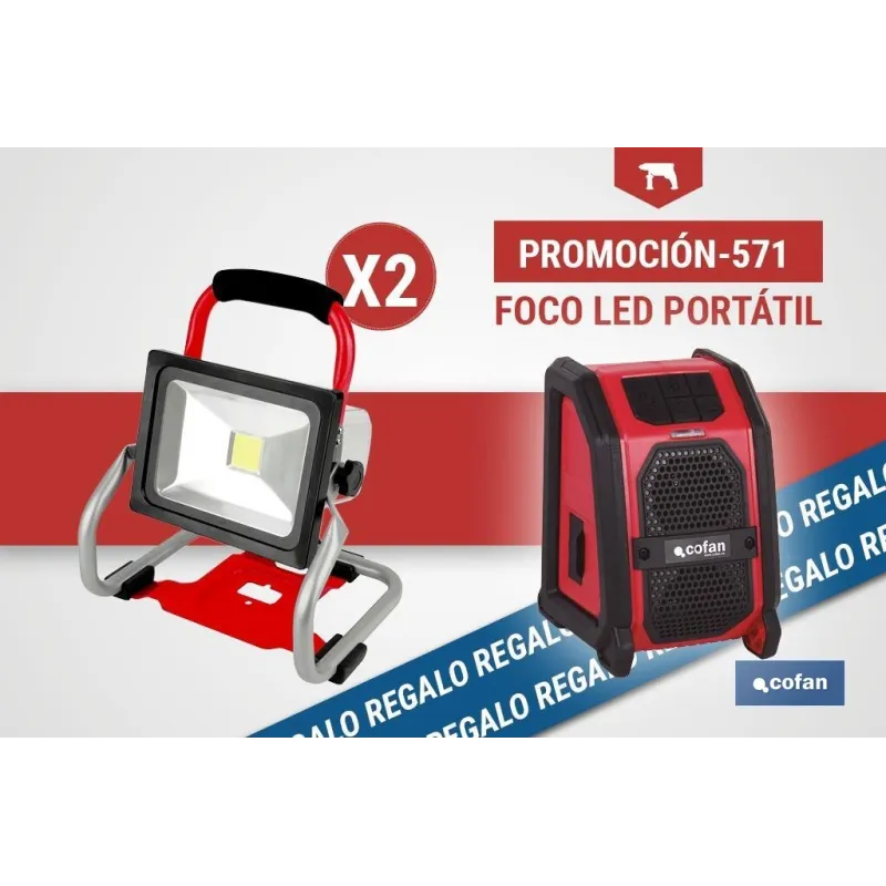 PACK DE FOCO LED PORTÁTIL (2 UDS.) Y ALTAVOZ BLUETOOTH